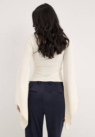 Wide Sleeve Top White