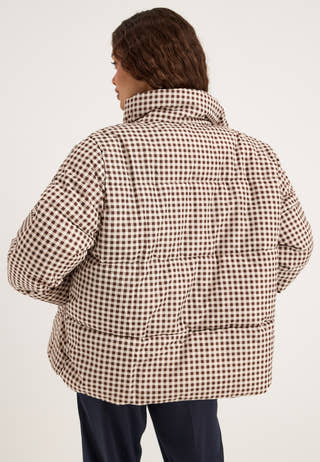 Pcasta Aop Puffer Jacket Brown
