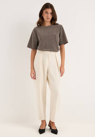 Pcfina Ss Oversize Tee Jrs Brown