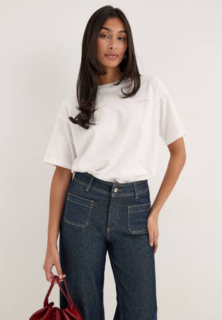 Pcefni Ss Printed T-shirt White