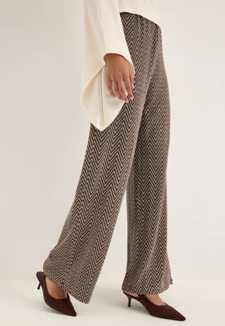 Pcfina Hw Wide Pants Jrs Brown