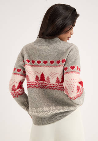 Vmnew Santa Nordic Ls High-n Pullover Xmas