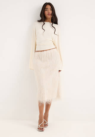 Awemberley Hw Calf Skirt White