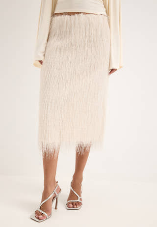 Awemberley Hw Calf Skirt White