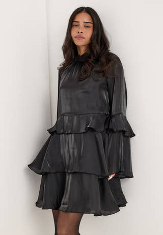 Vmpolly Ls Layer Short Dress Black