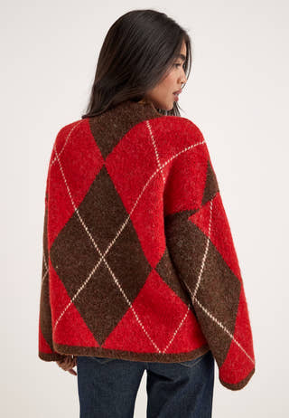 Vmhasel Ls Highneck Argyle Pullover