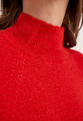 Vmsally Ls Highneck Wide Pullover Red