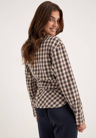 Onlnola Ls Check Wrap Shirt Blue