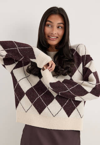 Vmdoffy Jaquard Ls O-nck Pullover Patterned