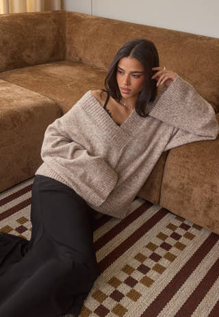 Knitted V-neck Sweater