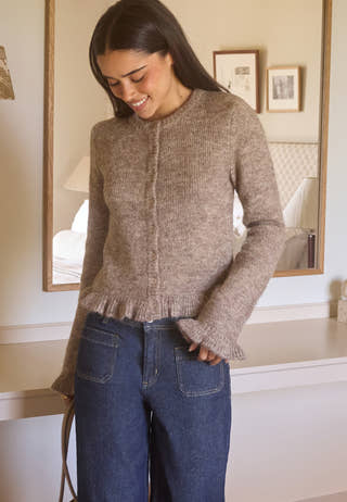 Knitted Frill Cardigan