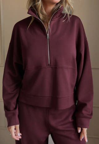 High Collar Half Zip Sweater