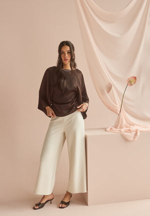 High Wide Cropped Trousers
