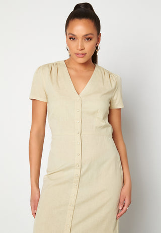 Button Front Midi Dress