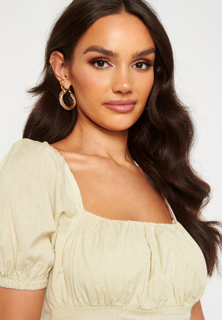 Puff Sleeve Cropped Top