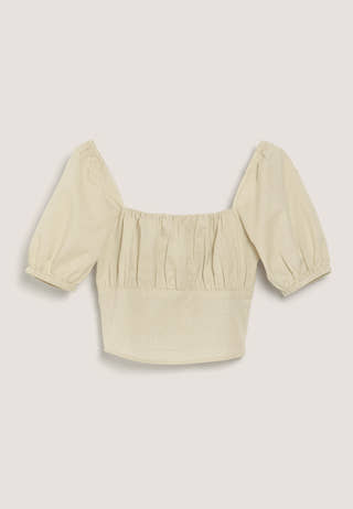 Puff Sleeve Cropped Top