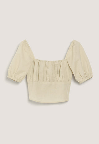 Puff Sleeve Cropped Top