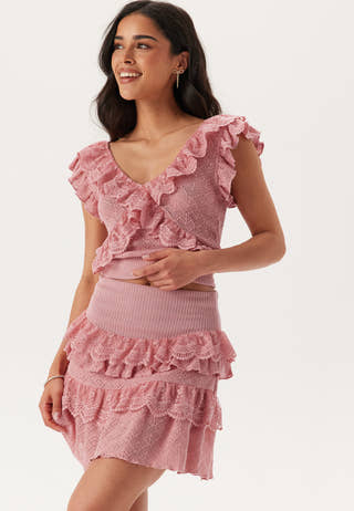 Knitted Frill Mini Skirt