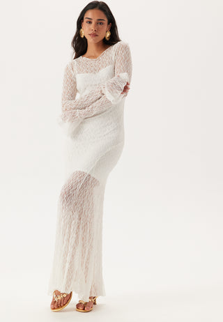 Lace Long Sleeve Ankle Dress