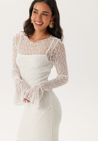 Lace Long Sleeve Ankle Dress