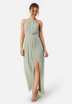 High Neck Maxi Dress With Split