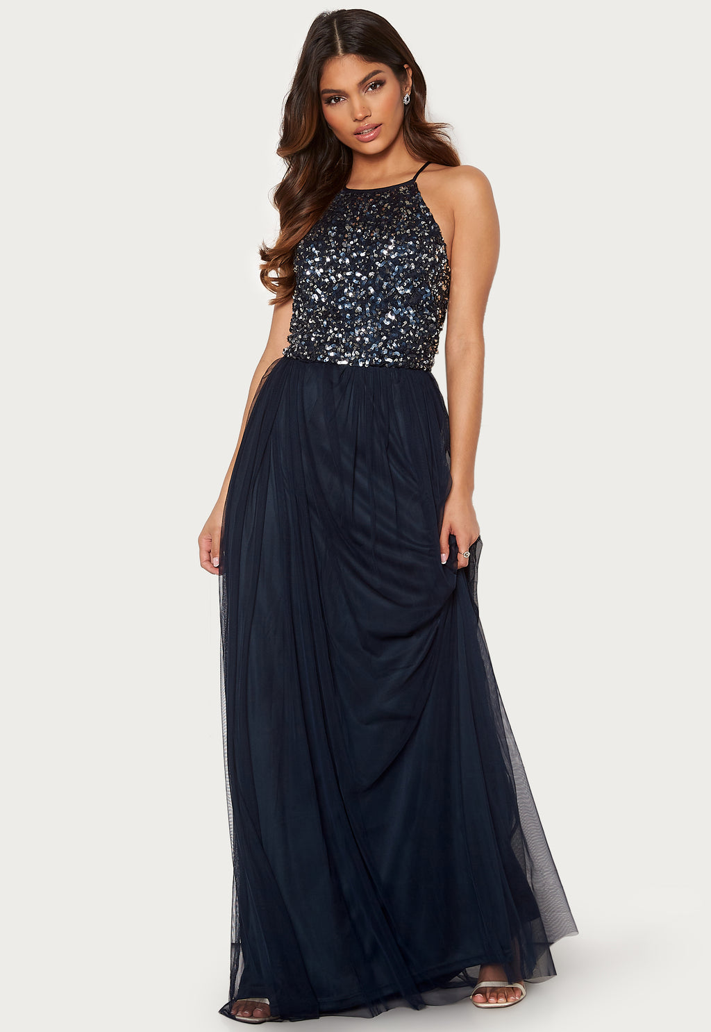angeleye embellished maxi dress blue Long Sleeve Maxi Dress Angel Eye Embellished Dress Embellished Mesh Sleeve Maxi Dress In Burgundy ANGELEYE