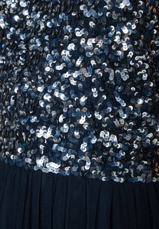 High Neck Sequin Midi Dress