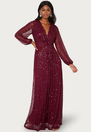 Long Sleeve Sequin Dress