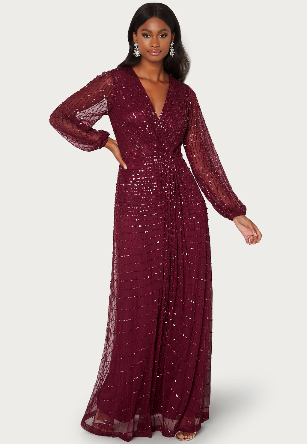 angeleye sequin dress Sequin Velvet Bodycon Evening Dress in Black