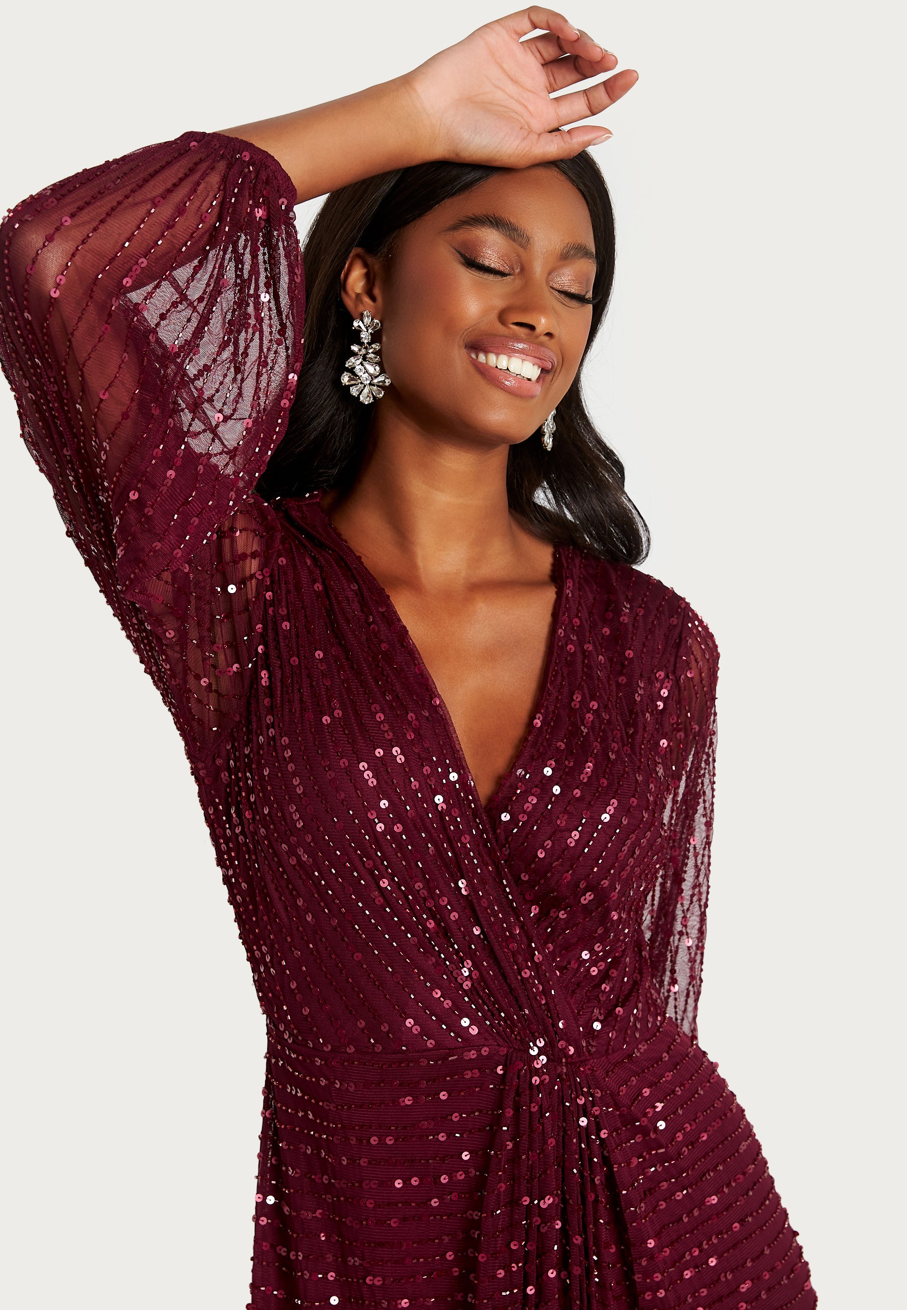 angeleye sequin dress Cami Sequin Embellished Maxi Dress in Jade Green | ANGELEYE