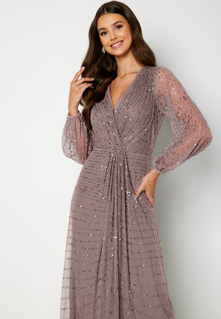 Long Sleeve Sequin Midi Dress