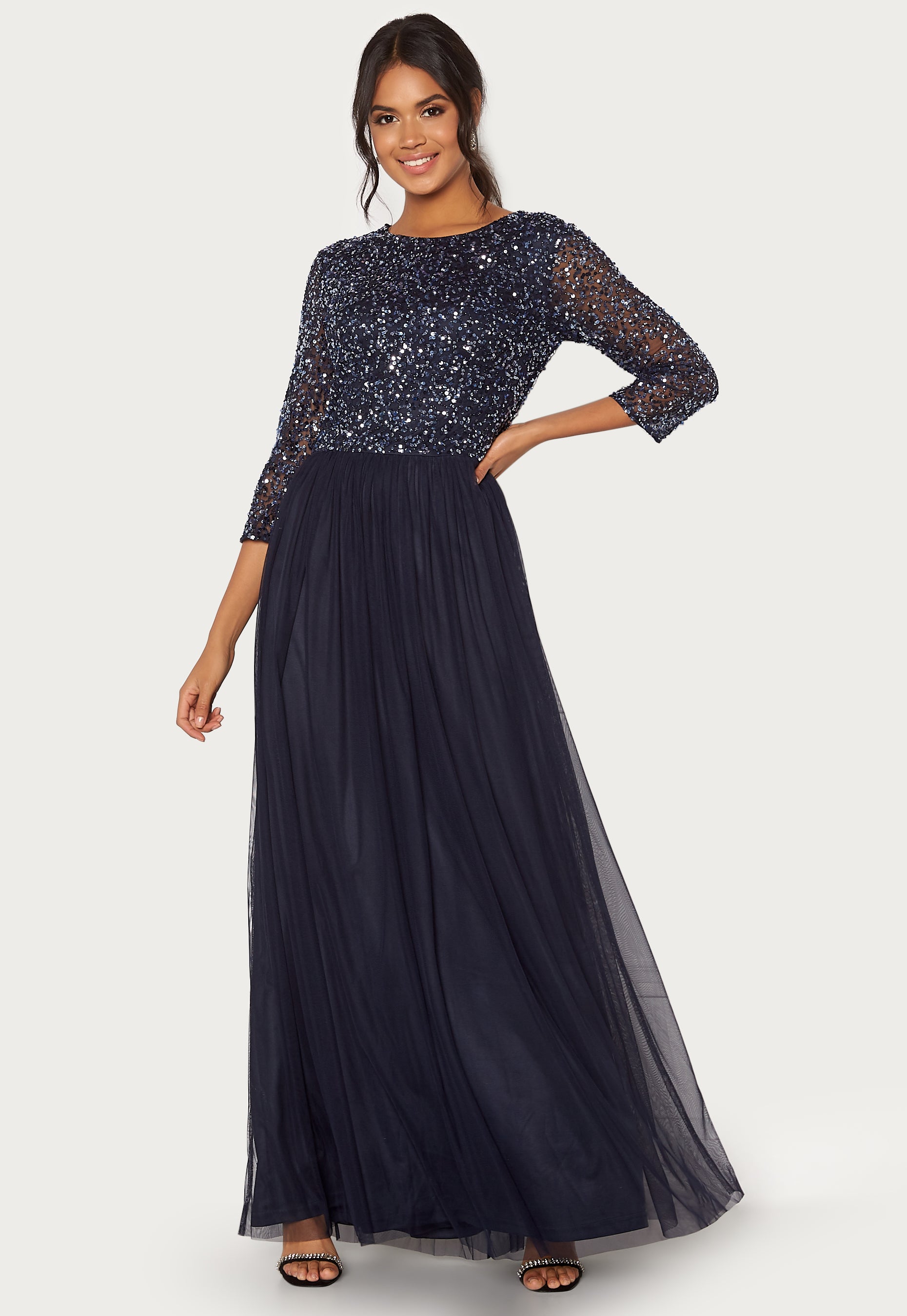 angeleye embellished maxi dress blue Serifine Floral Embellished Maxi Dress Blue