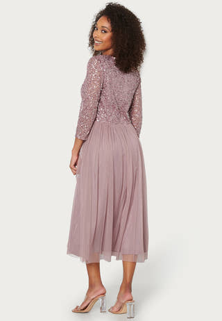 Sequin Bodice Mid Dress