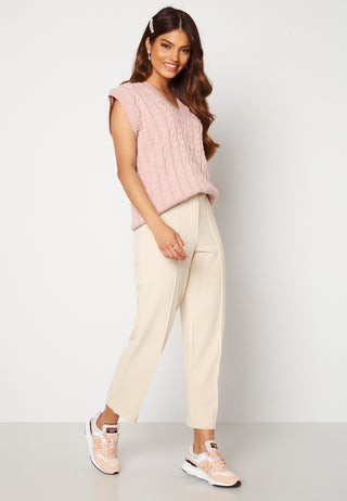 Cable Knit High Neck Tank Top