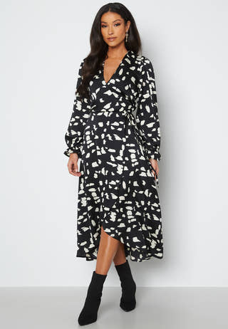Long Sleeve Wrap Maxi Dress