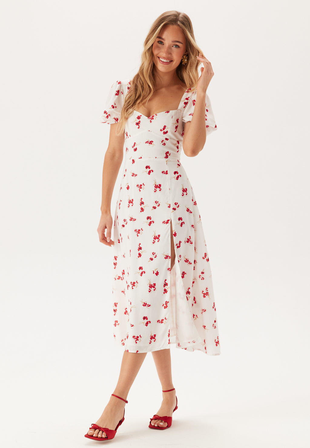 Bardot – Gillian Midi Dress – campaign-outlet – White / Floral