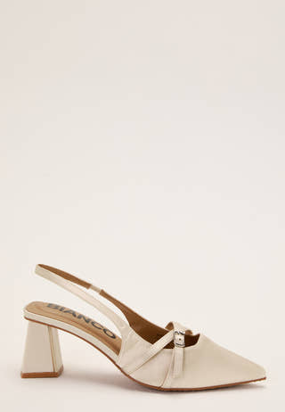 Biamaralyn Buckle Slingback Satin