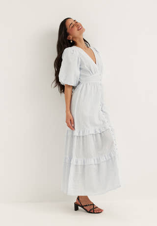 Puff Sleeve Frill Dress