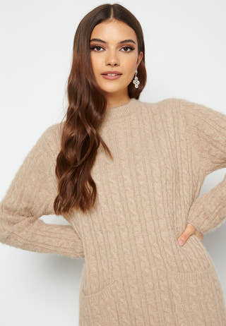 Cable Knit Pocket Dress