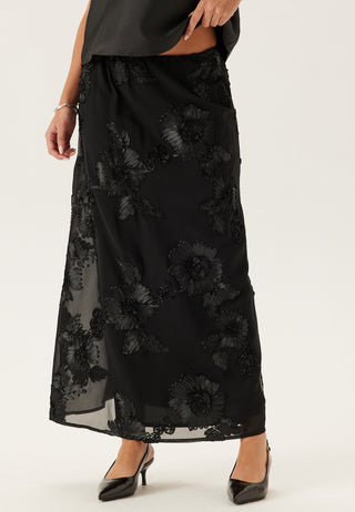 3D Flower Maxi Skirt