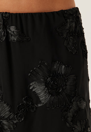 3D Flower Maxi Skirt