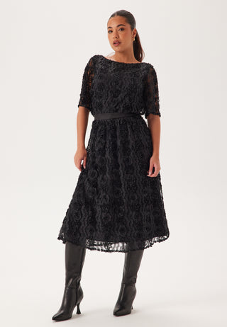 3D Flower Midi Skirt