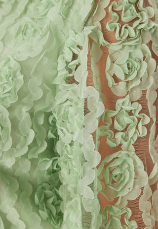 3D Flower Short Sleeve Blouse