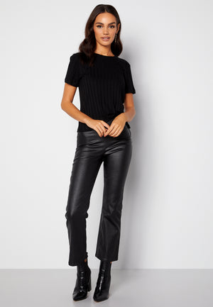 Alicia coated kickflare trousers
