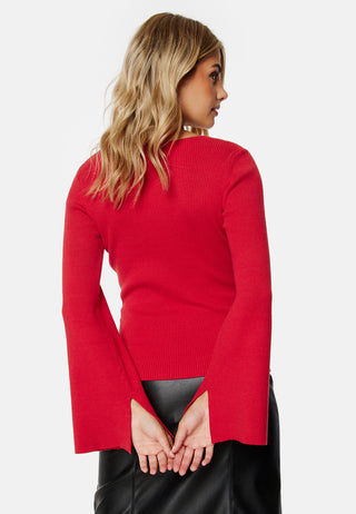 Knitted L/S Slit Top