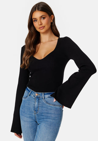 Knitted L/S Slit Top