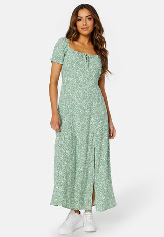 Front Tie Long Viscose Dress