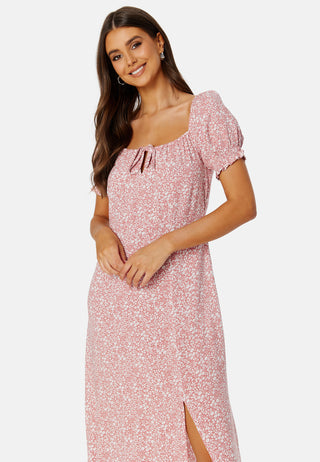 Front Tie Long Viscose Dress