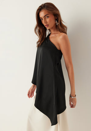 Asymmetric Satin Blouse