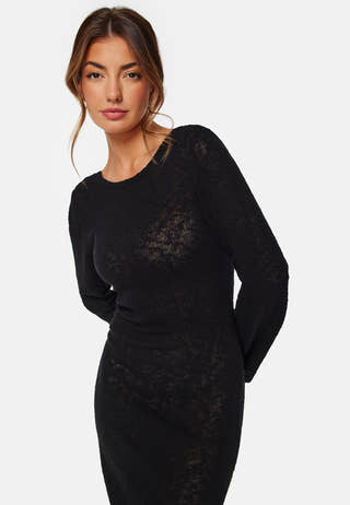 Open Back Fine Knitted Maxi Dress